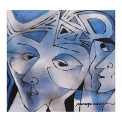 Blue Faces by Paco Gorospe, oil on canvas, sold Jul 2023