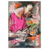 Emmanuel Garibay, Man with Guitar, acrylic on paper