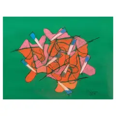 Anthurium by Romulo Olazo, soft pastel on paper, sold Jul 2023