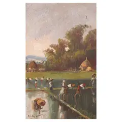 Palayan by Isidro Ancheta, oil on canvas, sold Jul 2023