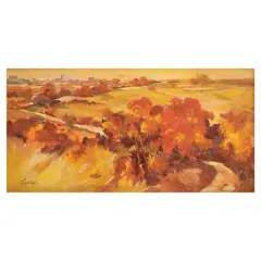 Landscape by Roger San Miguel, oil on canvas, sold Jul 2023