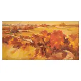 Landscape by Roger San Miguel, oil on canvas, sold Jul 2023