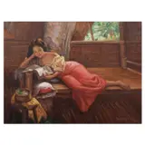 Rafael Amorsolo, Reclining Lady, oil on canvas