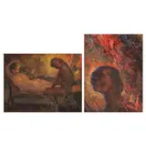 Juan Arellano, a. Front Untitled b. Verso Untitled, oil on masonite board