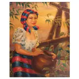 Jd Castro, Woman with Banga, oil on canvas<br />