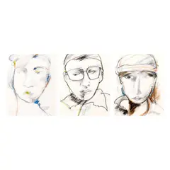 Portrait Series by Ramoncito Doplon, mixed media on board, sold Jul 2023