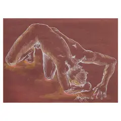 Ruel Carlos, Male Nude, pastel on paper