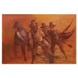 Fishermen by Alfredo Buenaventura, Oil on canvas, sold Jul 2023