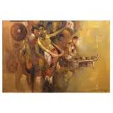 Dancers by Alfredo Buenaventura, oil on canvas, sold Jul 2023