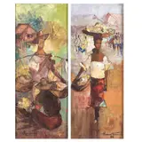 a. Untitled b. Untitled by Alfredo Buenaventura, a. oil on canvas<br /> b. oil on canvas, sold Jul 2023