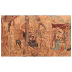 Botong Francisco, Slave Trading, watercolor on paper