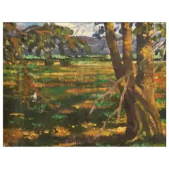 Landscape by Hermès Alègrè, oil on canvas, sold Jul 2023