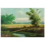Landscape by Cesar Buenaventura, oil on canvas, sold Jul 2023