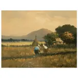 Untitled by Cesar Buenaventura, oil on canvas, sold Jul 2023