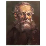 Salvador Cabrera, Bearded Man, oil on canvas