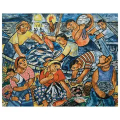 Norma Belleza, Namamalakaya, oil on canvas