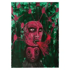 Rodel Tapaya, Spark, acrylic on paper