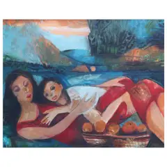 Manuel Rodriguez Jr., Mother and Son, oil on canvas