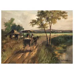 Untitled by Pedro Amorsolo, oil on canvas, sold Jul 2023