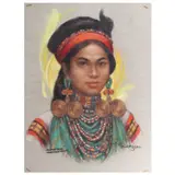 Cesar Amorsolo, Kalinga Tribe Mountain Province, pastel on paper