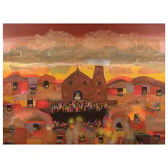 Manuel Baldemor, Pasasalamat sa Magandang  Ngayon at Masaganang Hinaharap, acrylic and handmade paper collage <br /> on canvas