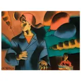 Balloon Vendors by Angelito Antonio, acrylic on canvas, sold Jul 2023