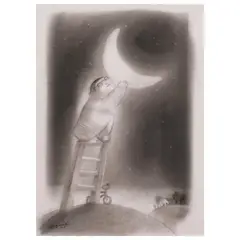 Moonlight by Roel Obemio, graphite on paper, sold Jul 2023