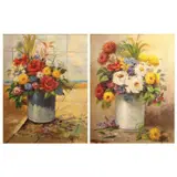 C. Domingo, Still Life I and II, oil on canvas