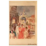 Irineo Miranda, Church, water color on paper