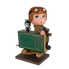 Carlo Ongchangco, Riding the Book of Life, painted wood sculpture