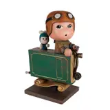 Carlo Ongchangco, Riding the Book of Life, painted wood sculpture