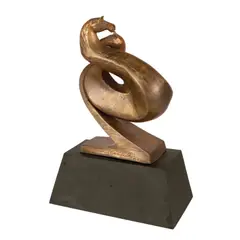 Untitled by Eduardo Castrillo, brass and wood, sold Jul 2023