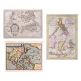 Three Antique Maps by i. Carte des Islas Philippines<br> ii. Carte des Ifles Philippines Celebes et Moluques<br> iii. India Orient, i. copperplate engraving <br>ii. hand colored copperplate engraving <br>iii. hand colored copperplate engraving, sold Jul 2023