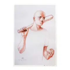 Baseball Player by Elmer Borlongan, digital print on archival paper, sold Apr 2023