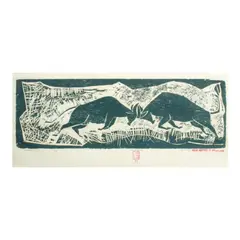 Suwagan by Vicente Manansala, print, 5/24<br>ASEAN Institute of Art edition, sold Apr 2023