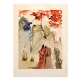 The Divine Wood from the Series “The Divine Comedy” - Song 28 - Purgatory, by Salvador Dalí, block cut print, sold Apr 2023