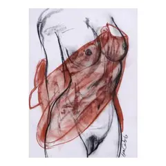 Nude by Benedicto Cabrera, pastel on paper, sold Apr 2023