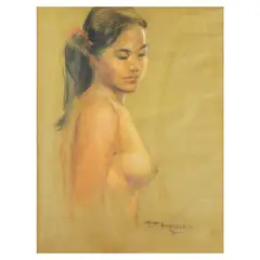 Cesar Amorsolo, Nude, pastel on paper
