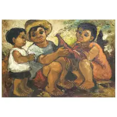 Untitled by Salvador Cabrera, oil on canvas, sold Apr 2023
