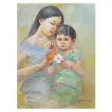 Waldz Villanueva, Mother and Child, oil on canvas