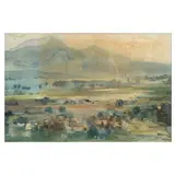 Vicente Manansala, Untitled (Landscape), watercolor on paper