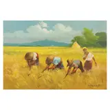 Harvest by Cesar Buenaventura, oil on canvas, sold Apr 2023
