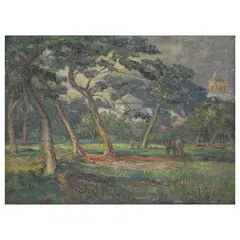 Miguel Galvez, Landscape, oil on canvas
