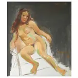 Nude by Emilio Aguilar Cruz, oil on canvas, sold Apr 2023