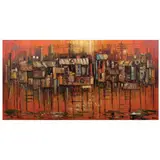 Teddy Buenaventura, Riverside, mixed media on board