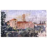 Untitled (Landscape) by Félix Resurrección Hidalgo, oil on canvas, sold Apr 2023