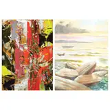 a) Transformationb) Breakwater by A Lot of Two Artworks<br>a. Ramon Doplon<br>b. Amado Hidalgo, a) acrylic on canvas<br>b) pastel on paper, sold Apr 2023