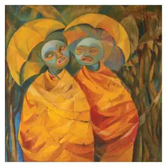 Untitled by Virginia Ty-Navarro, oil on panel, sold Apr 2023