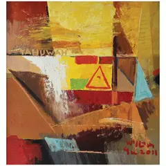 Untitled by William Yu, oil on canvas, sold Apr 2023