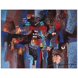 White Dots by Paco Gorospe, oil on canvas, sold Apr 2023